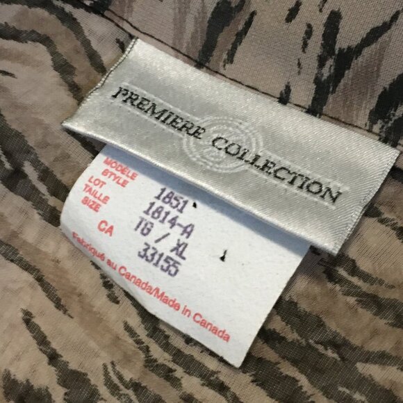 Made in Canada Sheer Animal Print Canadian Made Button Down Dress Shirt - Picture 9 of 16